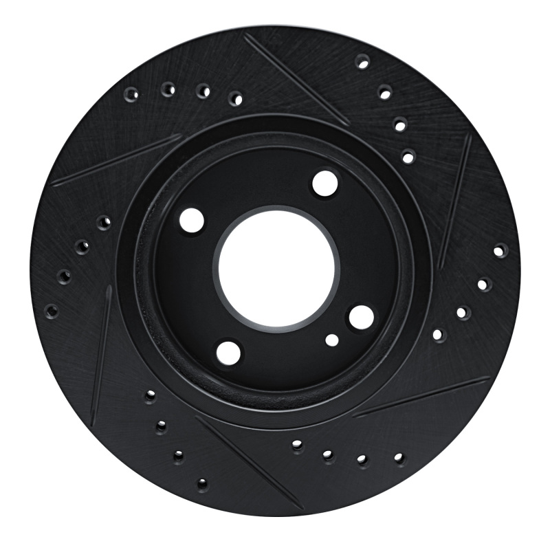 Ford Figo Brake Rotor (1) - Front Left - R1 Concepts - Drilled & Slotted - Black - `11-`19